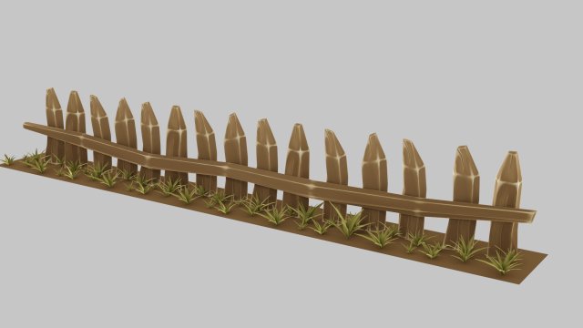 stylized fence 3D 模型 .c4d .max .obj .3ds .fbx .stl .blend