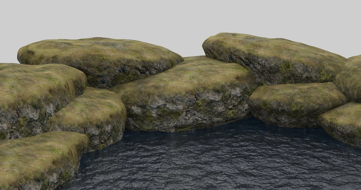 river rock 3D Model .c4d .max .obj .3ds .fbx .stl .blend 