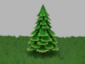 pohon pinus bergaya Model 3D