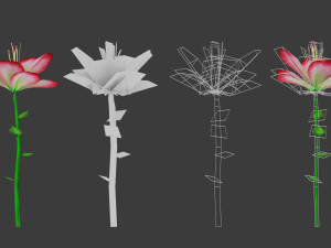 stylized flowers pack vr - ar - low-poly Modèle 3D