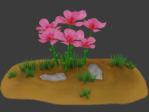 stylized flowers pack vr - ar - low-poly Modèle 3D