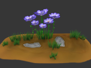 stylized flowers pack vr - ar - low-poly Modèle 3D