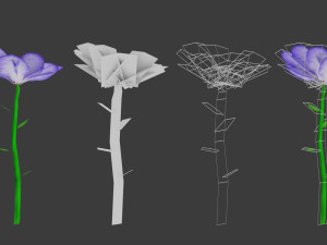 stylized flowers pack vr - ar - low-poly Modèle 3D