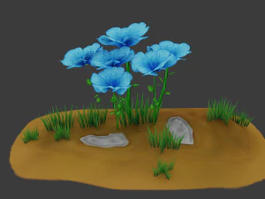 stylized flowers pack vr - ar - low-poly 3D Model