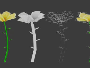 stylized flowers pack vr - ar - low-poly 3D Model