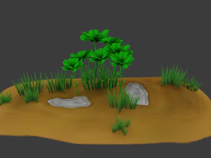 stylized flowers pack vr - ar - low-poly 3D Model