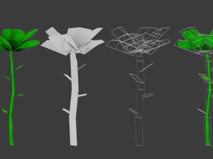stylized flowers pack vr - ar - low-poly Modèle 3D
