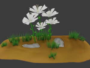 stylized flowers pack vr - ar - low-poly Modèle 3D