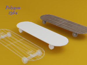 skateboard vr - ar - low-poly Modèle 3D