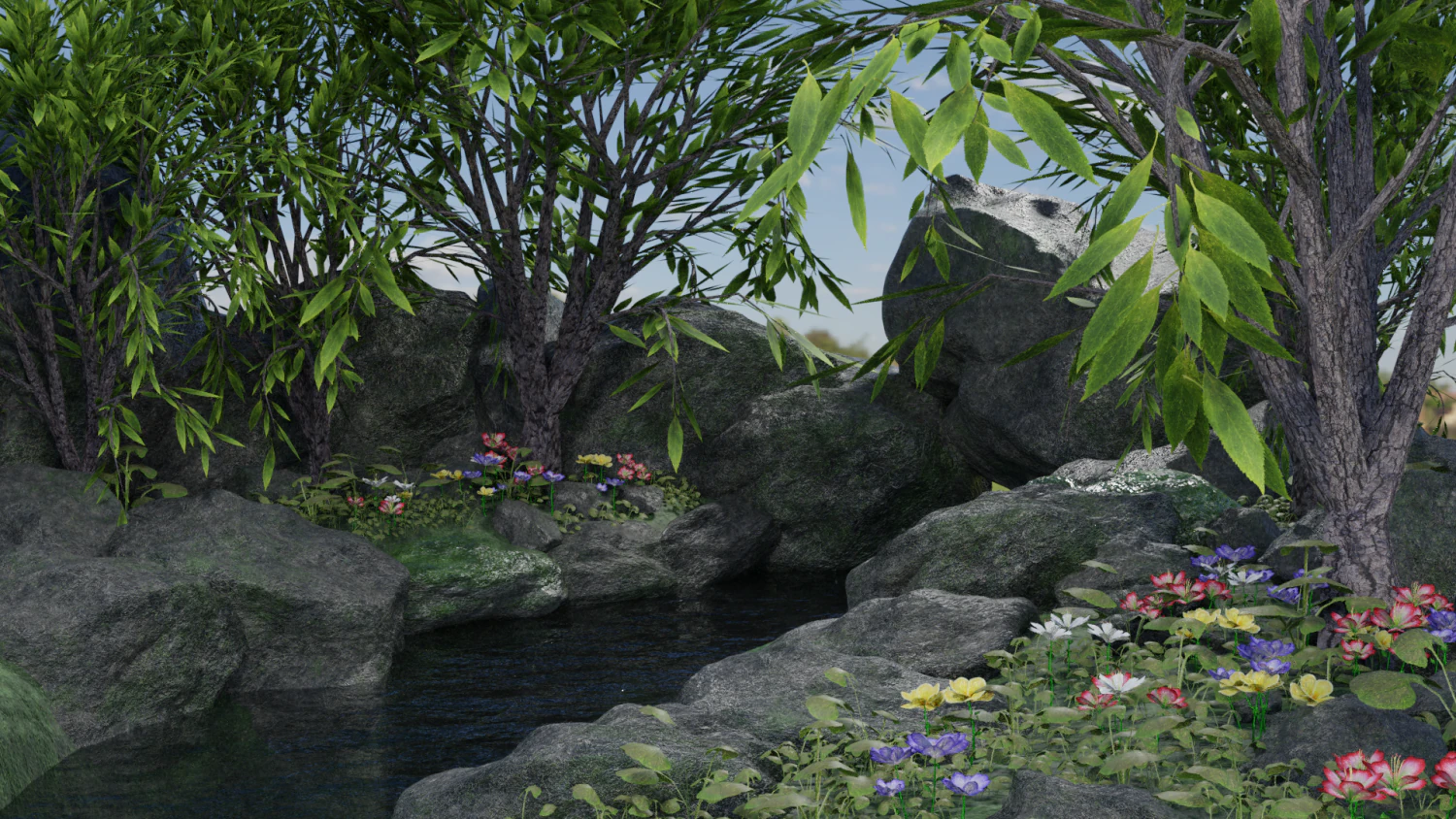 river scene 3D Model .c4d .max .obj .3ds .fbx .stl .blend 