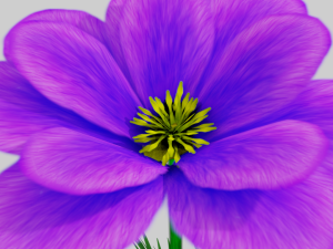 stylized purple flower vr - ar - low-poly Modelo 3D