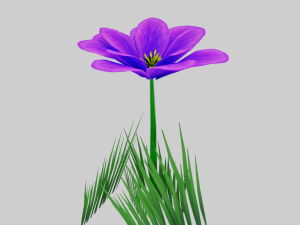 stylized purple flower vr - ar - low-poly Modelo 3D