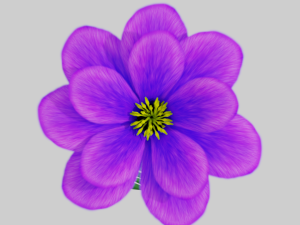 stylized purple flower vr - ar - low-poly Modelo 3D