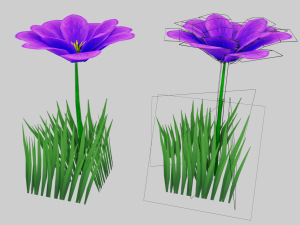stylized purple flower vr - ar - low-poly Modelo 3D