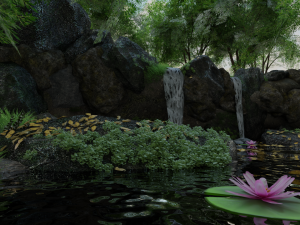 waterfall scene Modèle 3D