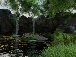 waterfall scene Modèle 3D