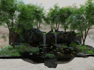 waterfall scene 3D Model