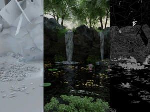 waterfall scene 3D Model
