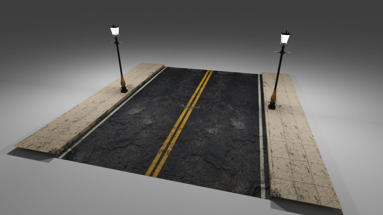 street with lampost 3D Model .c4d .max .obj .3ds .fbx .stl .blend 