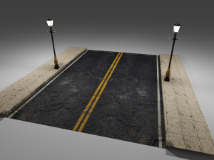 street with lampost Modelo 3D