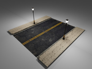 street with lampost 3D Model