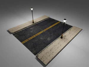 street with lampost 3D Model