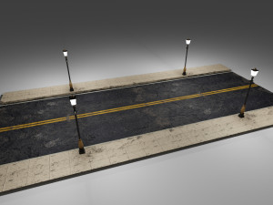 street with lampost 3D Model