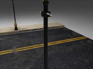 street with lampost 3D Model