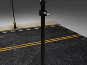 street with lampost 3D Model