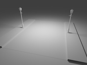 street with lampost 3D Model