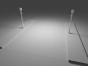 street with lampost 3D Model