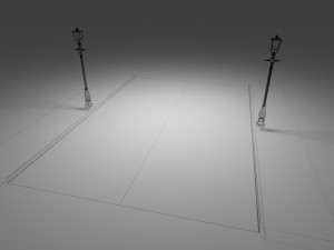 street with lampost 3D Model