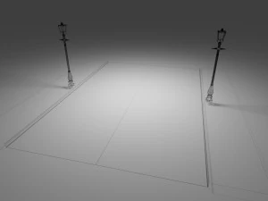 street with lampost 3D Model
