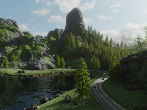 highway scene 3Dモデル