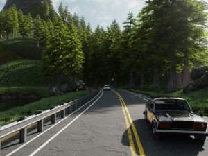 highway scene Modelo 3D