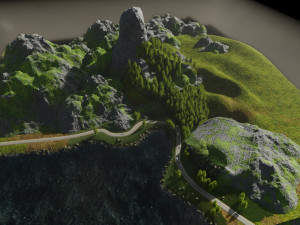 highway scene Modelo 3D