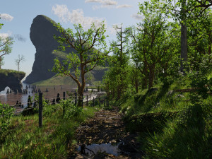 path near ocean scene Modelo 3D