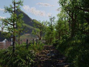 path near ocean scene 3D 모델