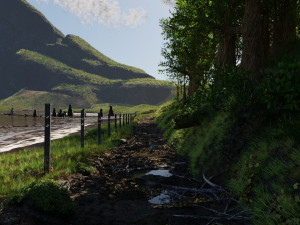 path near ocean scene 3D 모델