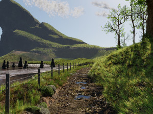 path near ocean scene 3D 모델
