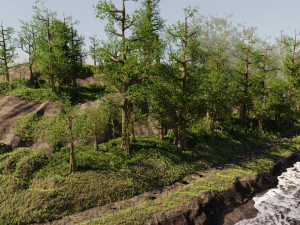 path near ocean scene 3D 모델