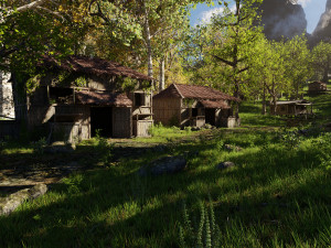 medieval pathway scene Model 3D