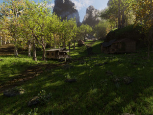 medieval pathway scene Model 3D