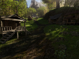 medieval pathway scene Model 3D