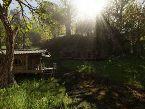 medieval pathway scene Model 3D