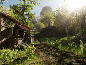 medieval pathway scene Model 3D