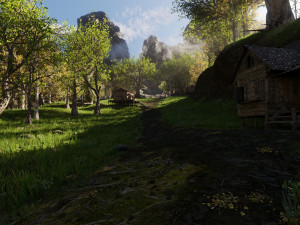 medieval pathway scene Model 3D