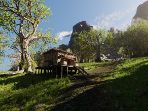 medieval pathway scene Model 3D
