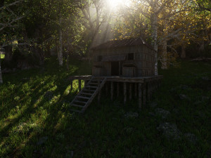 medieval pathway scene Model 3D