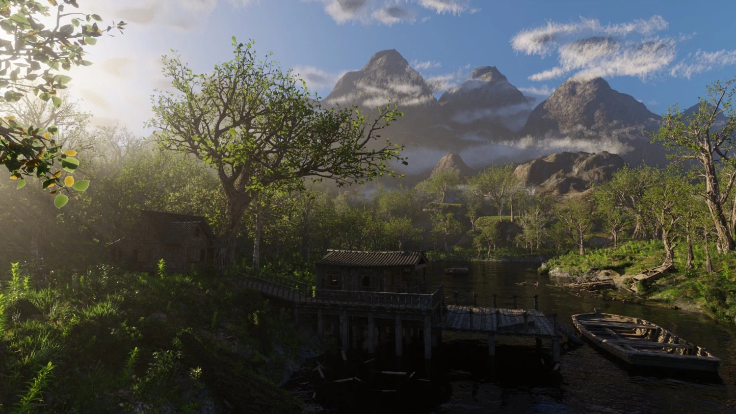 jungle dock scene 3D Model .c4d .max .obj .3ds .fbx .stl .blend 